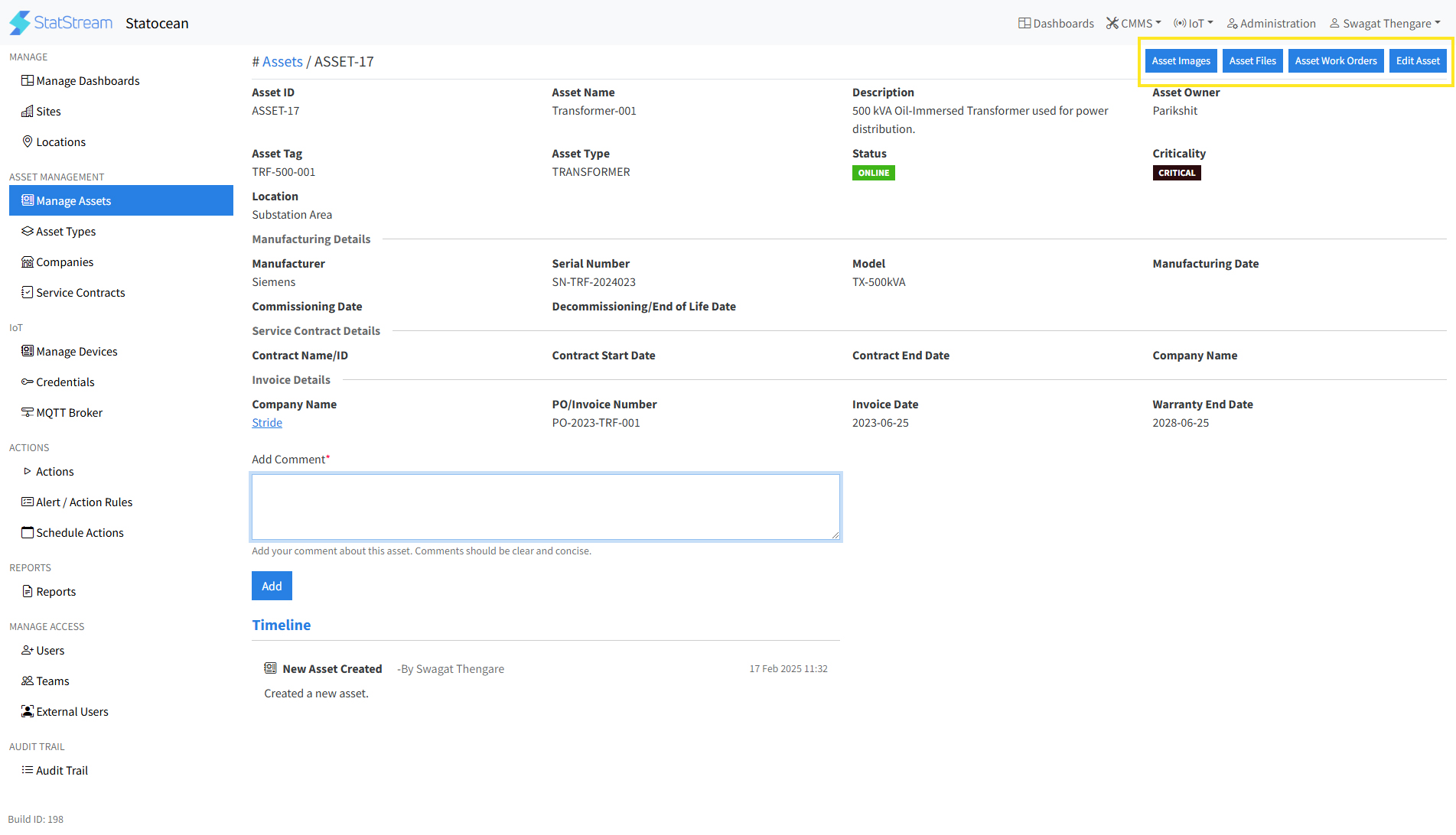 Manage Asset 